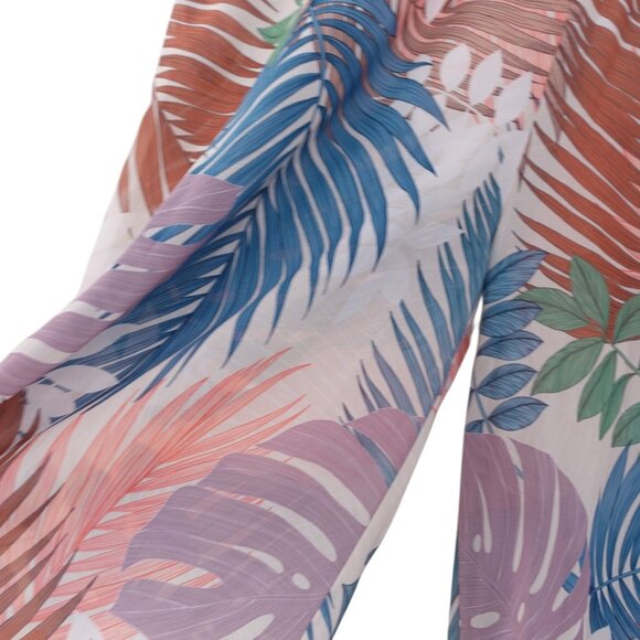 NWOT Jantzen Relaxed Lounge Pants Sz 2X Multicolor Palm Print Tropical Pull On - Picture 5 of 10